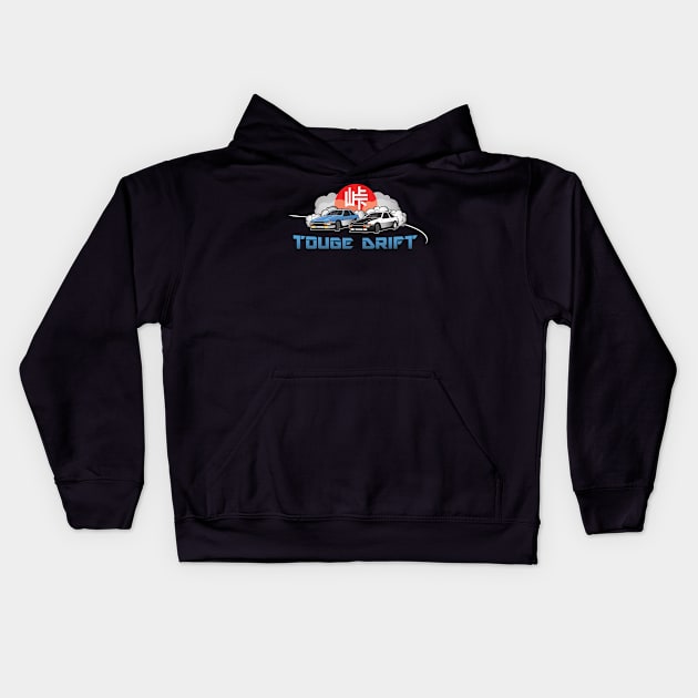 Touge Drift Japanese Turbo Car Drifting Kids Hoodie by spacedust